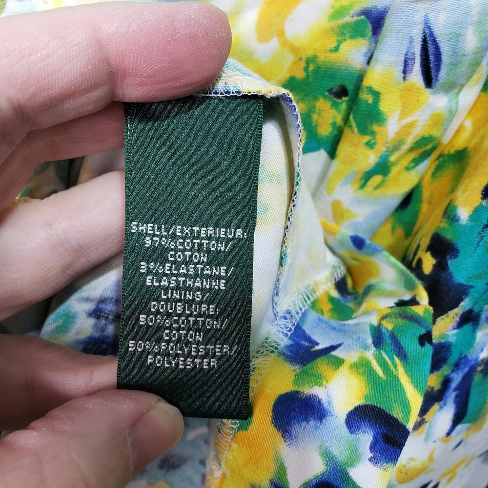 New! Ralph Lauren LRL Women's Floral Watercolor Fit And Flare Dress Size 12. - Picture 6 of 8